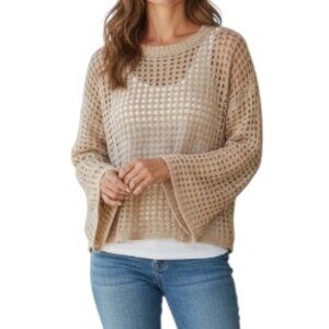 Camel Bell Sleeve Knit Top – NWT – Soft Polyester – Size M – Lightweight Layer